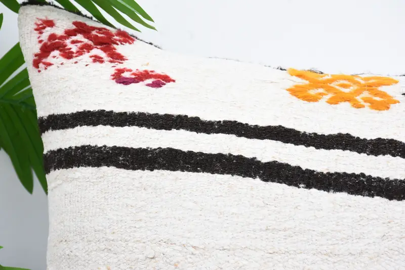 Outdoor Throw Cushion Case, 20x20 White Pillow Cover, Pillow for Couch, Pillow, Home Decor Pillow, Boho Throw Cushion Cover, Handmade Kilim Cushion - 2