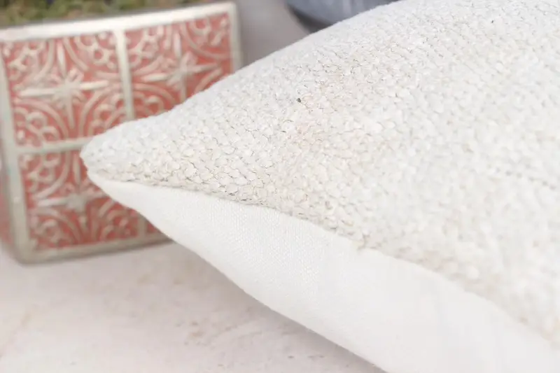 Ethnical Kilim Rug Pillow, Boho Pillow, 12x12 Beige Pillow Sham, Pillow for Couch, Bright Cushion Case, Decorative Throw Cushion Case, Cushion Case - 7