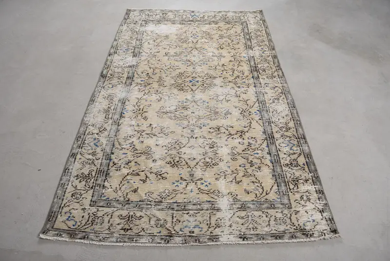 Eleganter Ombré-Teppich in Beige und Blau, 1,2 x 1,8 m, schickes Dekor