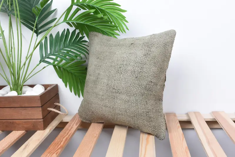Boho Pillow, Antique Pillows, Home Decor Pillow, Decorative Pillow Cover, Luxury Cushion Case, Cushion Case, 14x14 Green Cushion Case - 5