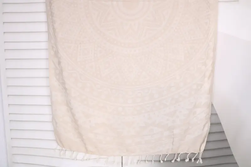 Custom Gift Beige Cotton Towel, 40x71 Inches, Round Pattern, Personalized