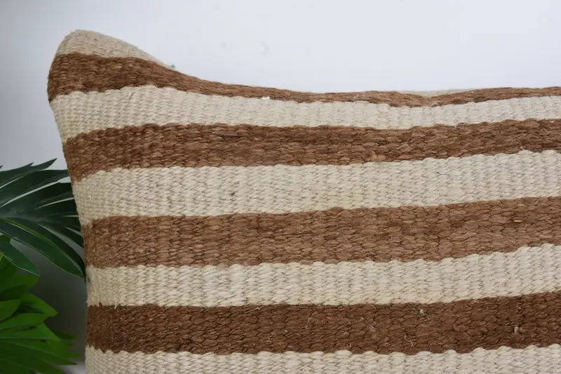 Vintage Kilim Pillow, Authentic Cushion Case, Crochet Pattern Pillow Cover, Home Decor Pillow, Cushion, 24x24 Beige Pillow Cover, Gift Pillow - 2