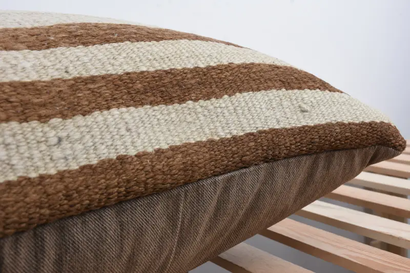 Vintage Kilim Pillow, Authentic Cushion Case, Crochet Pattern Pillow Cover, Home Decor Pillow, Cushion, 24x24 Beige Pillow Cover, Gift Pillow - 7