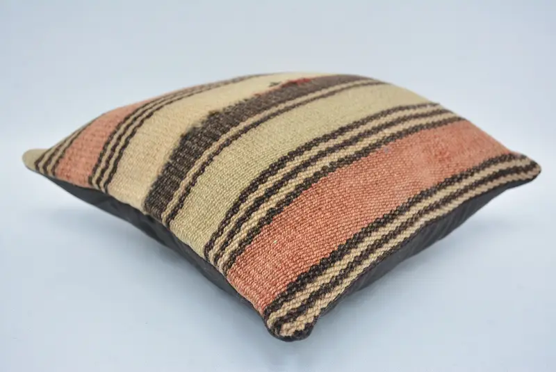 Özelleştirilmiş yastık, atma Kilim Yastığı, Hediye Yastığı, Türk Kilim Yastığı, Yastık Kılıfı, Otantik Yastık Kılıfı, 12x12 Bej Yastık Kapağı - 6