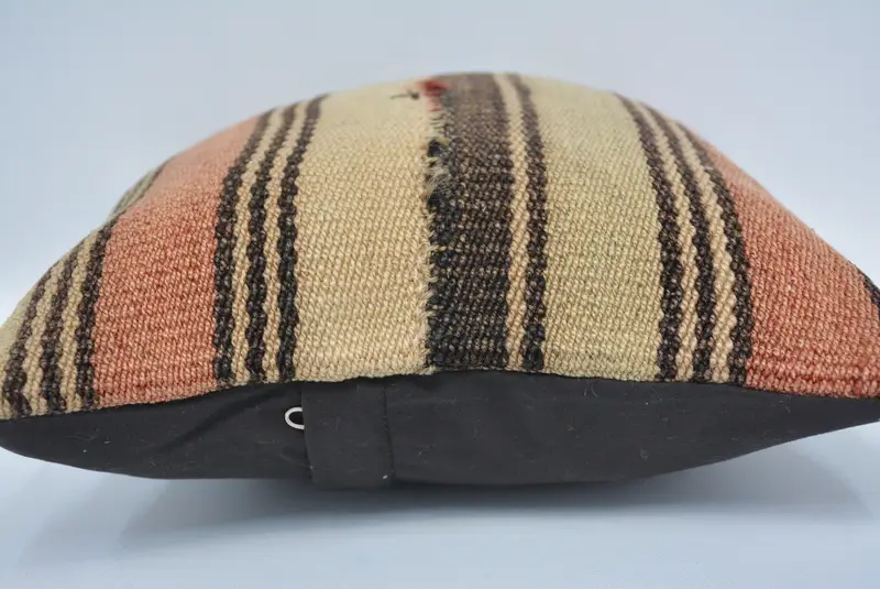 Özelleştirilmiş yastık, atma Kilim Yastığı, Hediye Yastığı, Türk Kilim Yastığı, Yastık Kılıfı, Otantik Yastık Kılıfı, 12x12 Bej Yastık Kapağı - 5