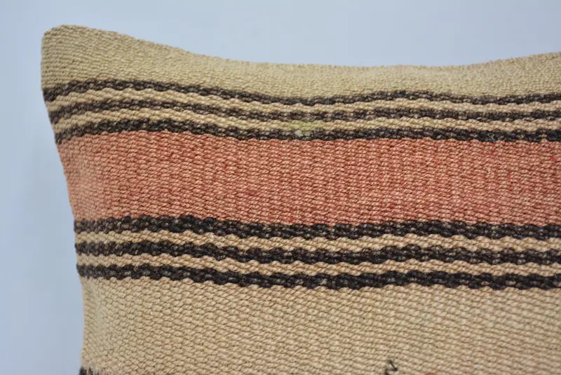 Özelleştirilmiş yastık, atma Kilim Yastığı, Hediye Yastığı, Türk Kilim Yastığı, Yastık Kılıfı, Otantik Yastık Kılıfı, 12x12 Bej Yastık Kapağı - 2