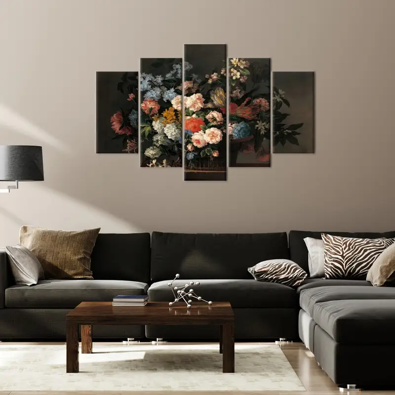 Floral Canvas Art, Modern Floral Artwork, Modern Wall Decor, Luxury Canvas Art, Dining Room Art, Gift For Home, Floral Wall Decor, - 5