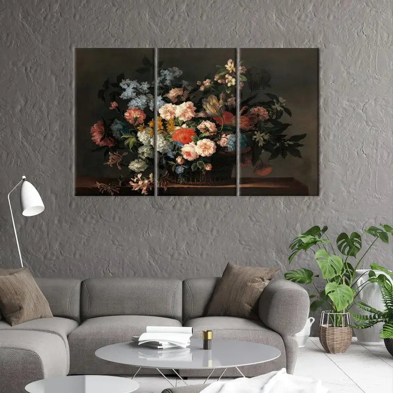 Floral Canvas Art, Modern Floral Artwork, Modern Wall Decor, Luxury Canvas Art, Dining Room Art, Gift For Home, Floral Wall Decor, - 2