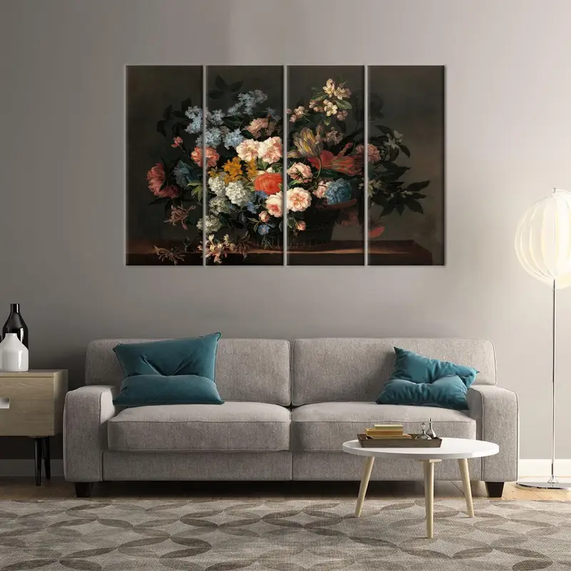 Floral Canvas Art, Modern Floral Artwork, Modern Wall Decor, Luxury Canvas Art, Dining Room Art, Gift For Home, Floral Wall Decor, - 3