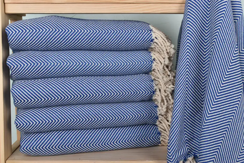 70x40 Cotton Herringbone Towel, Organic Towel, Sand-resistant towel, Personalized Wedding Gift For Couple, Organic Turkish towel, Turkish hand towel - 2