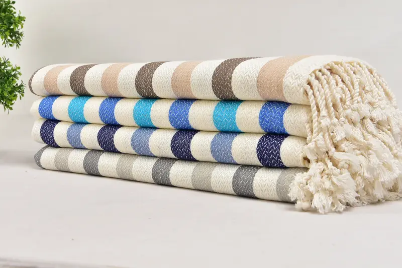 68x40 Cotton Striped Towel, Decorative Towel, Travel towel, Bridesmaid Gift Towel, Gym Towel, Personalized Beach Towel, Personalized Gift For Her - 3