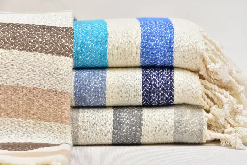 68x40 Cotton Striped Towel, Decorative Towel, Travel towel, Bridesmaid Gift Towel, Gym Towel, Personalized Beach Towel, Personalized Gift For Her - 1