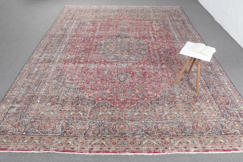 ハンドメイドのレッド&ブルーパッチワークラグ、0.8x12.4フィート