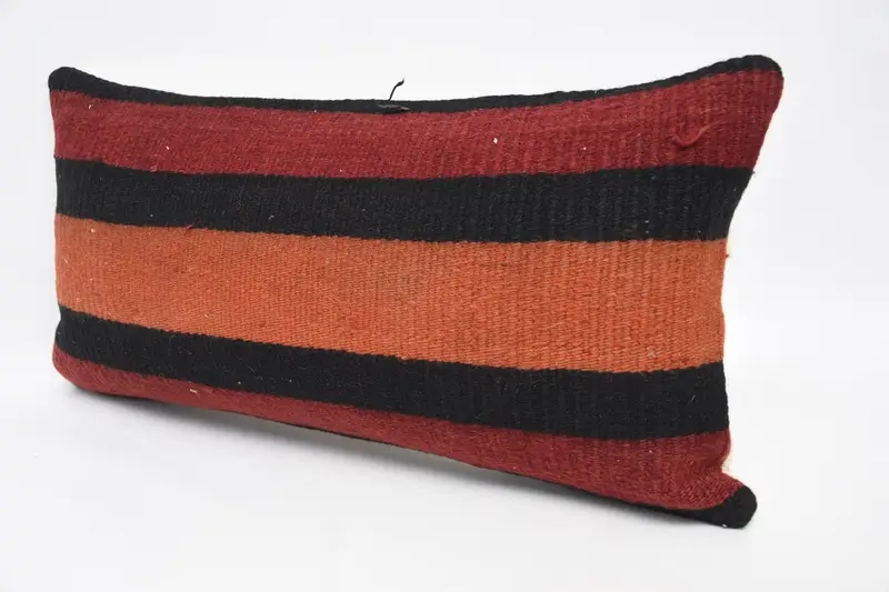Yoga Pillow, Cushion Case, Custom Pillow Sham, Kilim Cushion Sham, Interior Designer Pillow, Vintage Pillow, 12x24 Orange Cushion, Turkish Pillow - 4