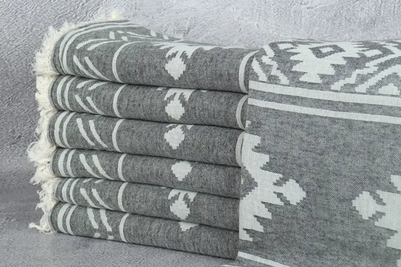 Custom Beach Towel, Peshtemal Towel, 74x40 Cotton Geometric Towel, Bridesmaid Towel, Valentines Day Gift For Him, Housewarming Gift, Spa Gift Towel - 2