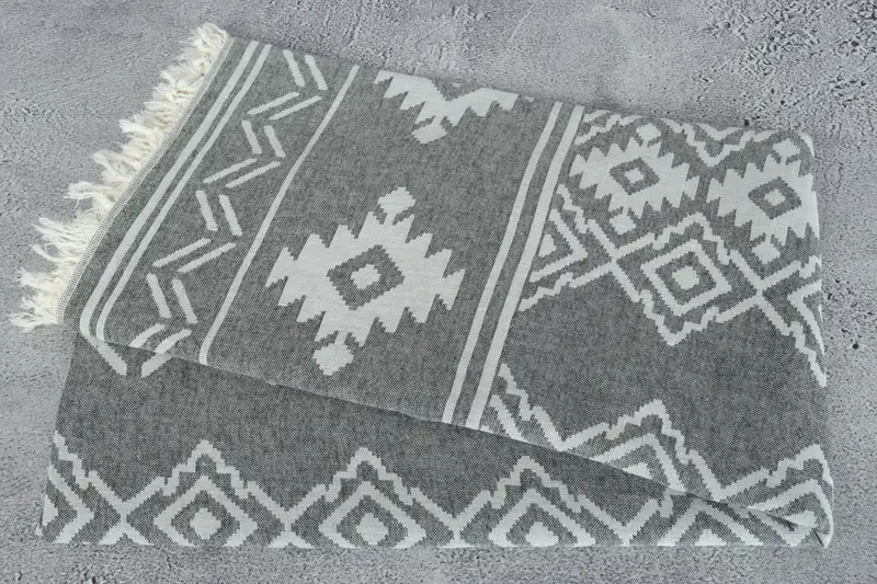 Custom Beach Towel, Peshtemal Towel, 74x40 Cotton Geometric Towel, Bridesmaid Towel, Valentines Day Gift For Him, Housewarming Gift, Spa Gift Towel - 7