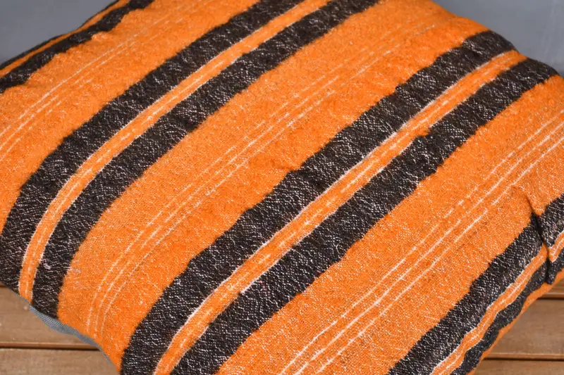 Pillow, 20x20 Orange Pillow Cover, Pillow for Couch, Nomadic Pillow Cover, Boho Pillow, Kilim Cushion Sham, Christmas Pillow Sham - 4