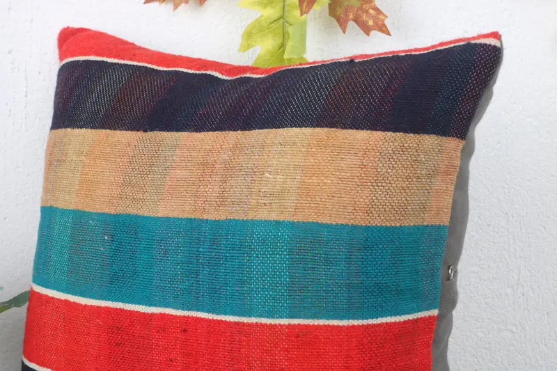 16x16 Red Pillow Case, Pillow Case, Handmade Kilim Cushion, Pillow for Sofa, Indoor Pillow Cover, Vintage Kilim Throw Pillow - 5