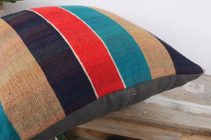 16x16 Red Pillow Case, Pillow Case, Handmade Kilim Cushion, Pillow for Sofa, Indoor Pillow Cover, Vintage Kilim Throw Pillow - 6