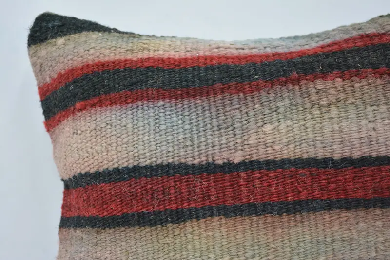 Handmade Pillow Sham, 12x12 Red Pillow Sham, Cushion Case, Vintage Kilim Throw Pillow, Bench Cushion Cover, Kilim Pillow, Kilim Cushion Sham - 2