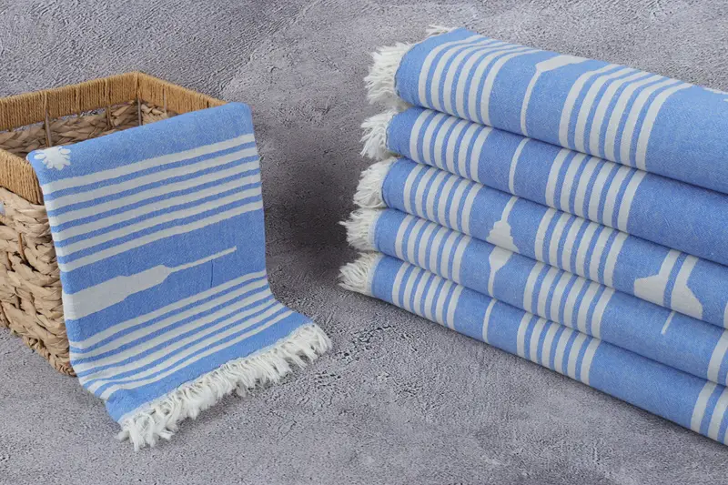 Summer Towel, Lightweight Turkish towel, Turkish hand towel, Peshtemal Towel, 70x36 Cotton Striped Towel, Cute Beach Towel, Family Gift, Fouta towel - 4