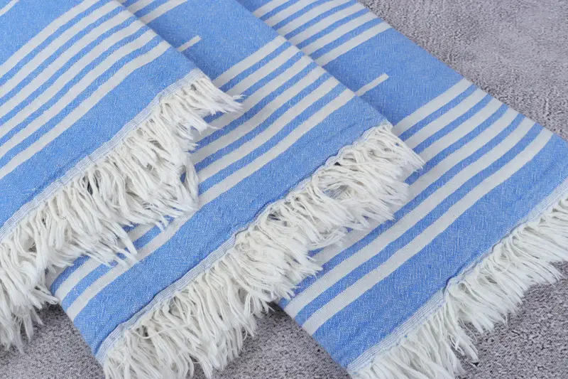 Summer Towel, Lightweight Turkish towel, Turkish hand towel, Peshtemal Towel, 70x36 Cotton Striped Towel, Cute Beach Towel, Family Gift, Fouta towel - 6