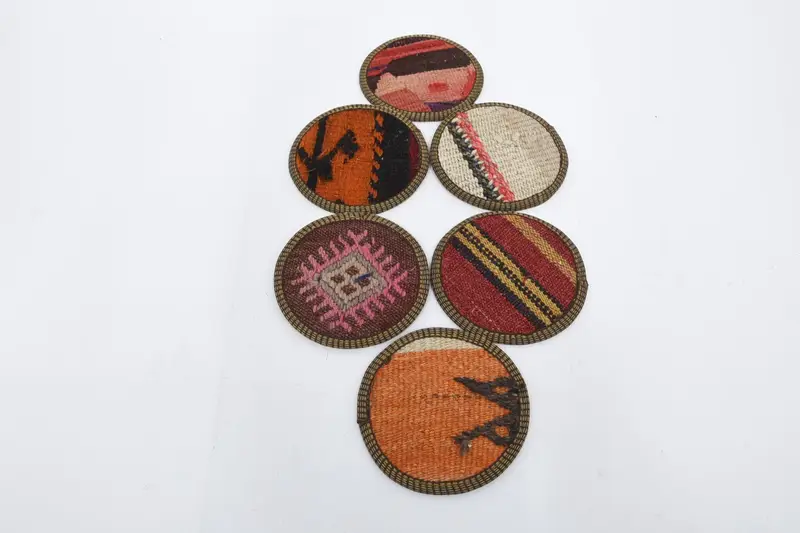 Posavasos de rayas rojas y naranjas, posavasos de mesa redonda duraderos