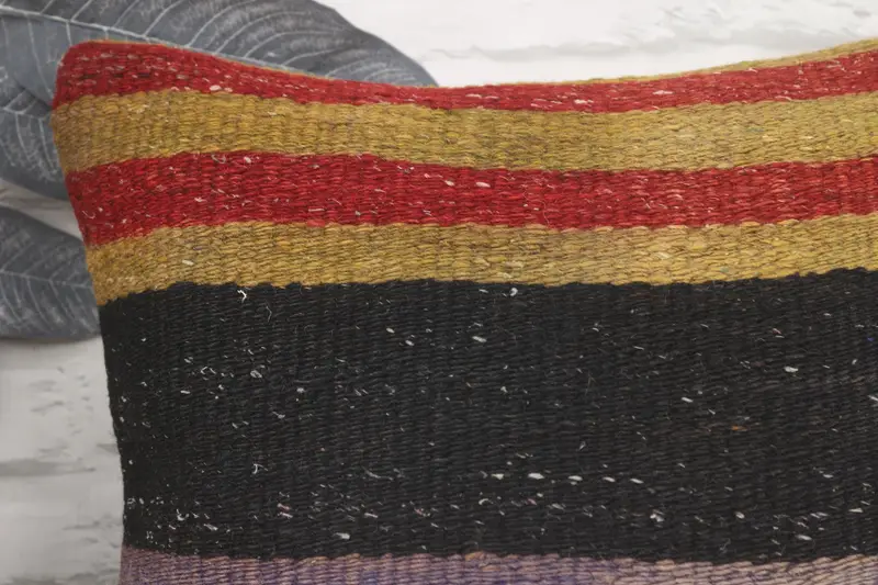 Vintage Kilim Pillow, Ethnical Kilim Rug Pillow, Colorful Pillow Cover, 16x16 Red Cushion, Pillow Case, Handmade Kilim Cushion - 2