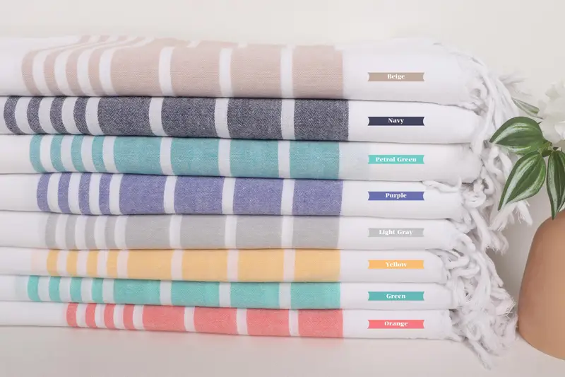 Bridesmaid Gift, Bridal Shower Gift, Personalized Kitchen Towel, Personalized Hand Towel, Valentines Gift, 40x20 Cotton Striped Towel, Wedding Gift - 1