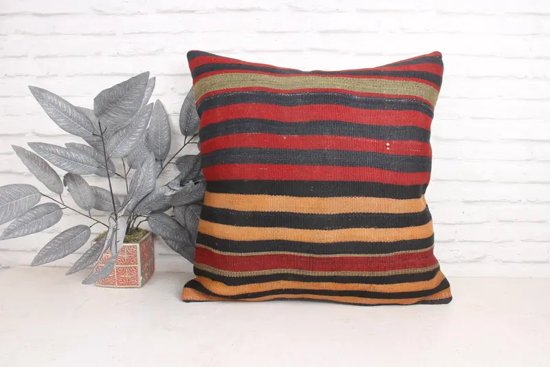 Home Decor Pillow, 24x24 Brown Cushion Case, Boho Pillow, Vintage Pillow, Indoor Cushion Cover, Neutral Throw Cushion Case, Pillow Cover - 1