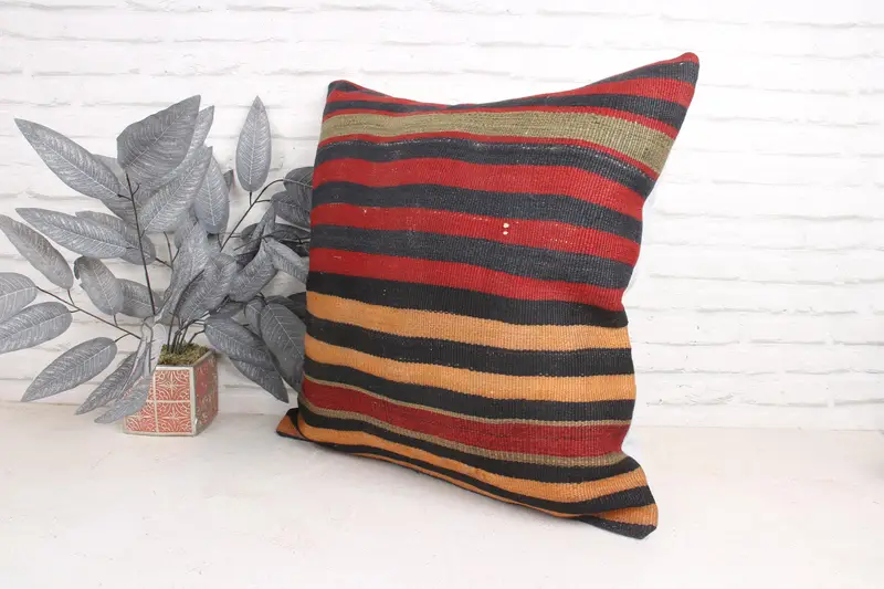Home Decor Pillow, 24x24 Brown Cushion Case, Boho Pillow, Vintage Pillow, Indoor Cushion Cover, Neutral Throw Cushion Case, Pillow Cover - 4