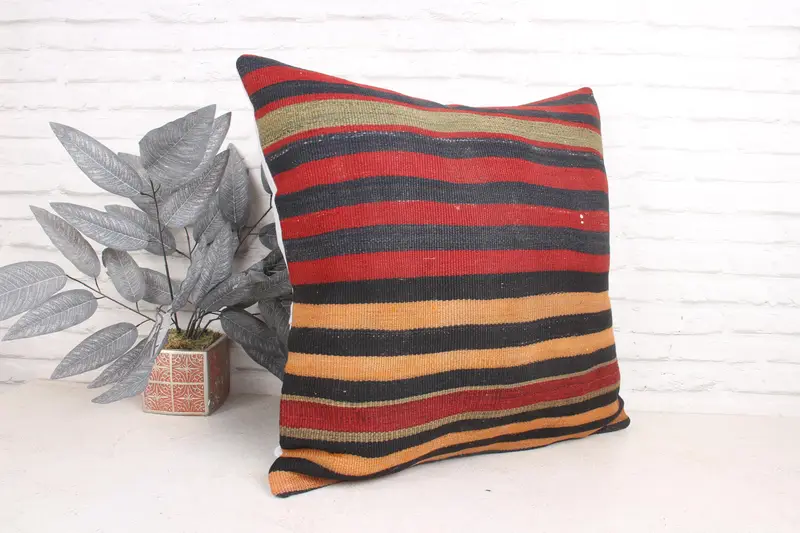 Home Decor Pillow, 24x24 Brown Cushion Case, Boho Pillow, Vintage Pillow, Indoor Cushion Cover, Neutral Throw Cushion Case, Pillow Cover - 3