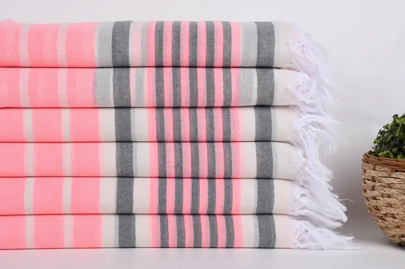 Lightweight Turkish towel, Bridesmaid Gifts, Eco-friendly Turkish peshtemal towel, Valentines Day Gift Idea, 68x40 Cotton Striped Towel, Thin towel - 2