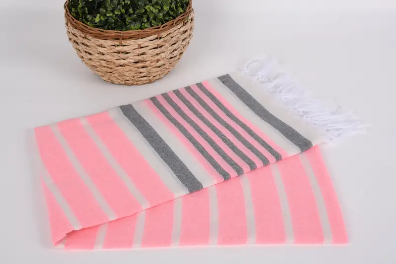 Lightweight Turkish towel, Bridesmaid Gifts, Eco-friendly Turkish peshtemal towel, Valentines Day Gift Idea, 68x40 Cotton Striped Towel, Thin towel - 4