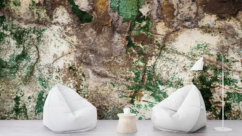 Loft Wall Art, Old Wall Wall Painting, Abstract Mural, Brown And Gray Wall Art, Old Plaster Wall Mural, Old Wall Plaster Wall Painting, - 2