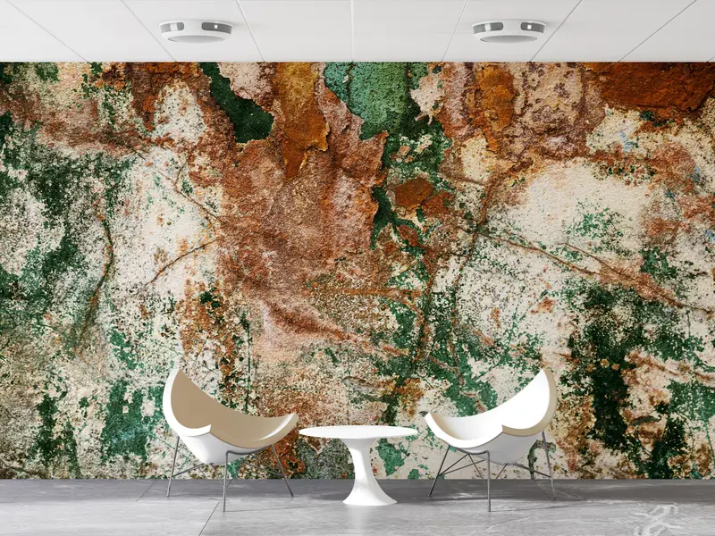 Loft Wall Art, Old Wall Wall Painting, Abstract Mural, Brown And Gray Wall Art, Old Plaster Wall Mural, Old Wall Plaster Wall Painting, - 4
