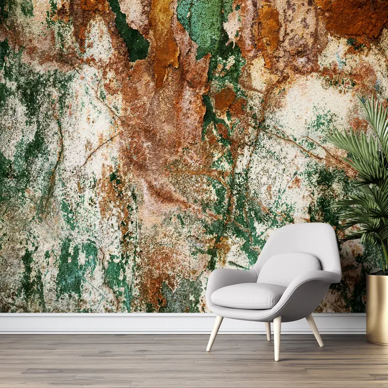Loft Wall Art, Old Wall Wall Painting, Abstract Mural, Brown And Gray Wall Art, Old Plaster Wall Mural, Old Wall Plaster Wall Painting, - 9