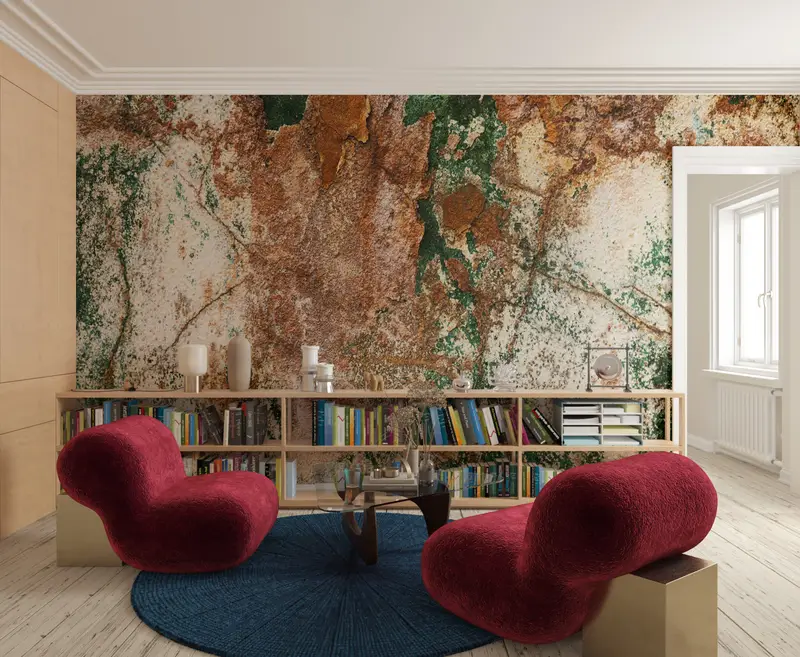 Loft Wall Art, Old Wall Wall Painting, Abstract Mural, Brown And Gray Wall Art, Old Plaster Wall Mural, Old Wall Plaster Wall Painting, - 3