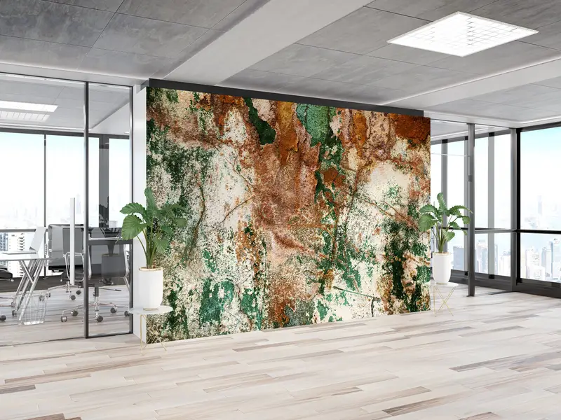 Loft Wall Art, Old Wall Wall Painting, Abstract Mural, Brown And Gray Wall Art, Old Plaster Wall Mural, Old Wall Plaster Wall Painting, - 5