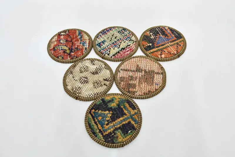 Juego de posavasos naranja y bronce, posavasos únicos y elegantes