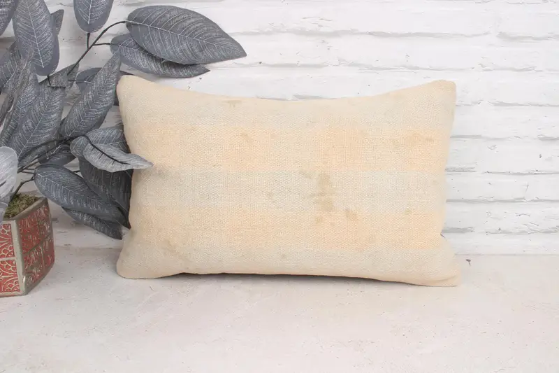 Vintage Kilim Pillow, Pillow, Throw Kilim Pillow, 12x20 Beige Pillow Cover, Southwestern Cushion Case, Vintage Kilim Throw Pillow - 1