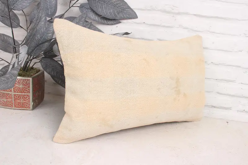 Vintage Kilim Pillow, Pillow, Throw Kilim Pillow, 12x20 Beige Pillow Cover, Southwestern Cushion Case, Vintage Kilim Throw Pillow - 3