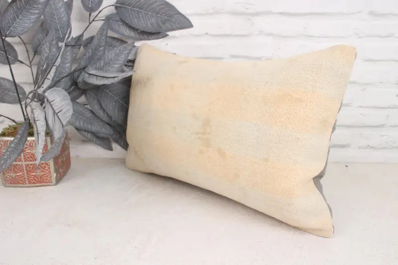 Vintage Kilim Pillow, Pillow, Throw Kilim Pillow, 12x20 Beige Pillow Cover, Southwestern Cushion Case, Vintage Kilim Throw Pillow - 4