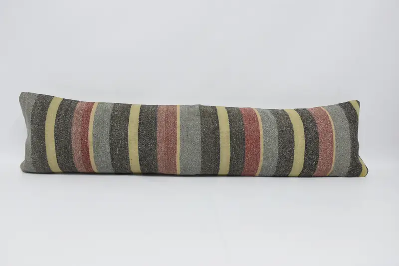 Boho Pillow, Handwoven Pillow Cover Cushion Cover, Cotton Pillow Sham, Kilim Pillow, Pillow Cover, 12x48 Blue Pillow Case, Interior Designer Pillow - 1
