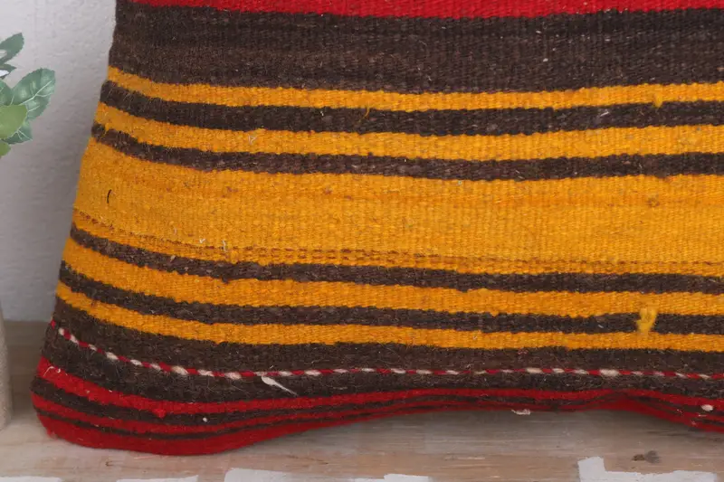 Pastel Pillow Cover, Handmade Kilim Cushion, Pillow Case, Neutral Pillow Case, Throw Kilim Pillow, Vintage Kilim Pillow, 20x20 Yellow Pillow Case - 3