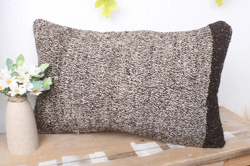 Kilim Cushion Sham, Throw Kilim Pillow, Anatolian Cushion Case, Handmade Kilim Cushion, 12x20 White Cushion Case, Cushion Cover - 4