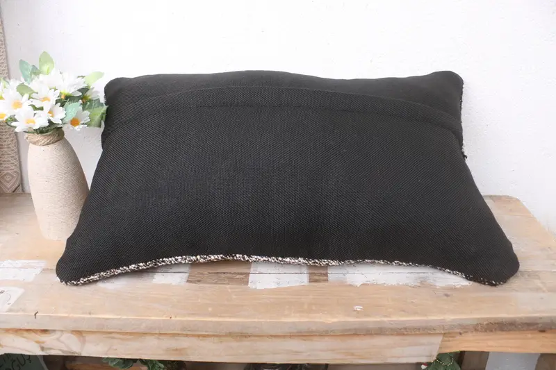 Kilim Cushion Sham, Throw Kilim Pillow, Anatolian Cushion Case, Handmade Kilim Cushion, 12x20 White Cushion Case, Cushion Cover - 7