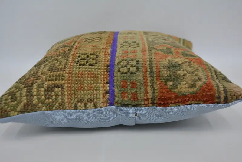 Cushion Case, Pillow for Couch, Seat Cushion Cover, Turkish Pillow, 16x16 Orange Pillow Sham, Bolster Throw Pillow Case, Boho Pillow - 5