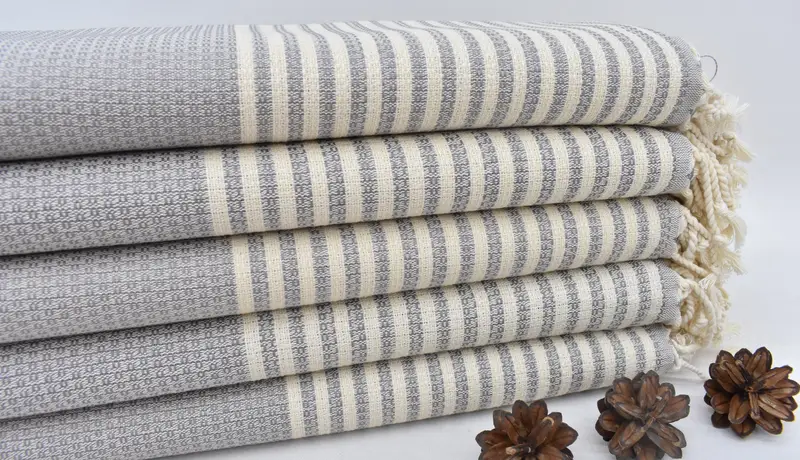 Organic Beach Towel, Turkish Towel USA, 68x40 Cotton Striped Towel, Valentines Day Gift For Her, Turkish towel, Bridesmaid Gift, Baby Boy Gift - 1