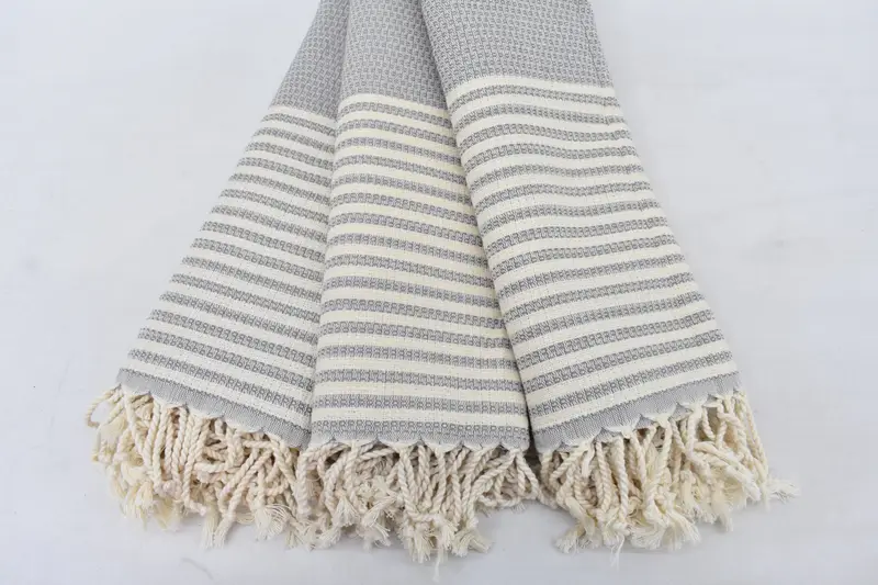 Organic Beach Towel, Turkish Towel USA, 68x40 Cotton Striped Towel, Valentines Day Gift For Her, Turkish towel, Bridesmaid Gift, Baby Boy Gift - 3